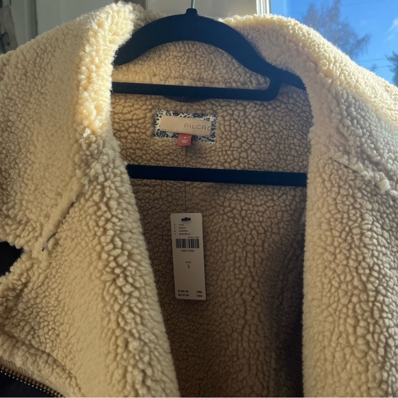 NWT Anthropologie Faux Leather Sherpa Aviator Jacket - Picture 6 of 6